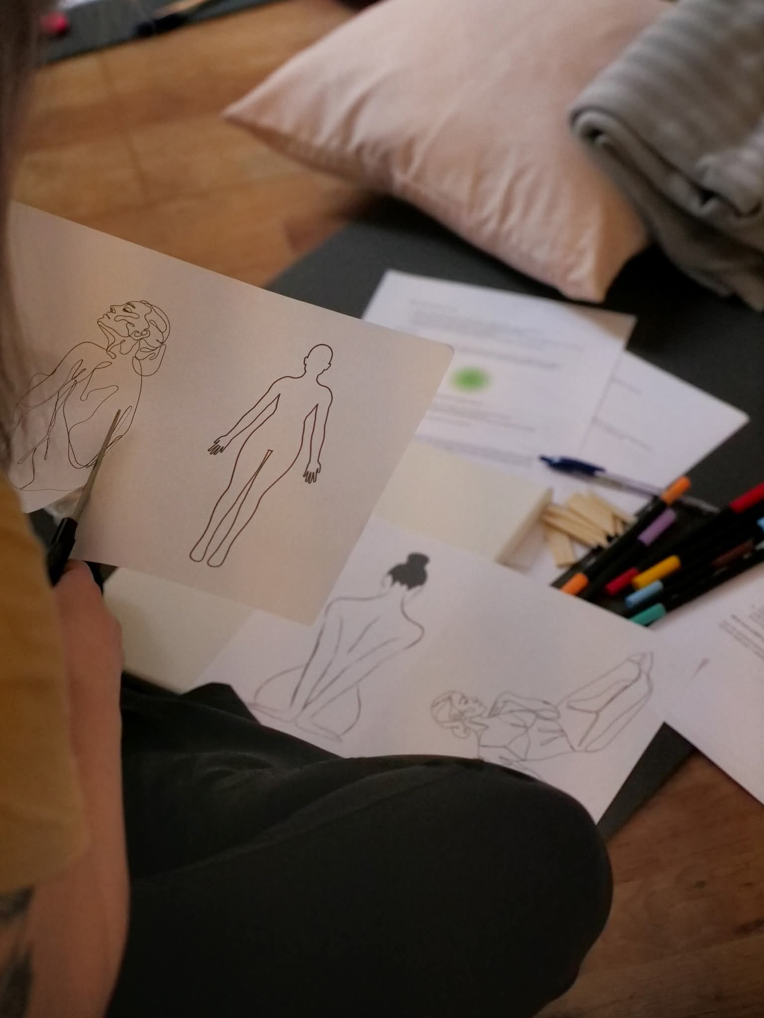 Intuitivní kresba během arteterapie